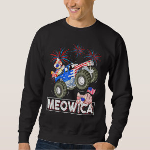 Moletom Meowica Cat Monster Drick American Flag 4t