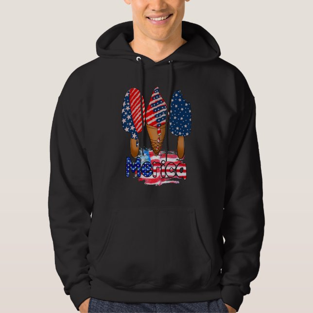 Moletom Merica Popsicle 4° de julho Red White Blue USA Fla (Frente)