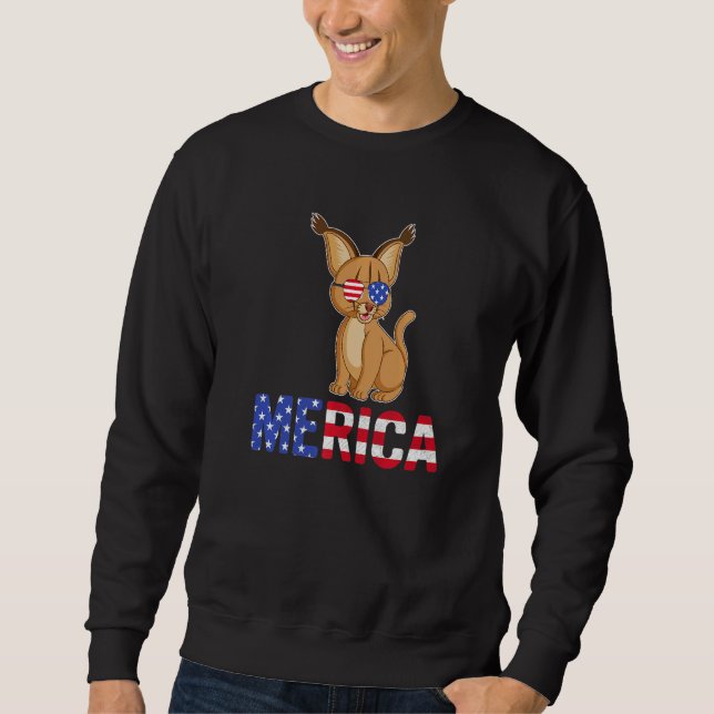 Moletom Merica Usa Flag Bobcats Sunglass Patriotic 4th O (Frente)