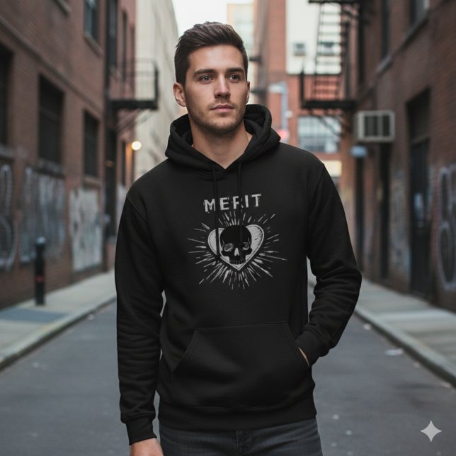 Moletom Merit Skull Heart Grunge Graphic Hoodie (Criador carregado)