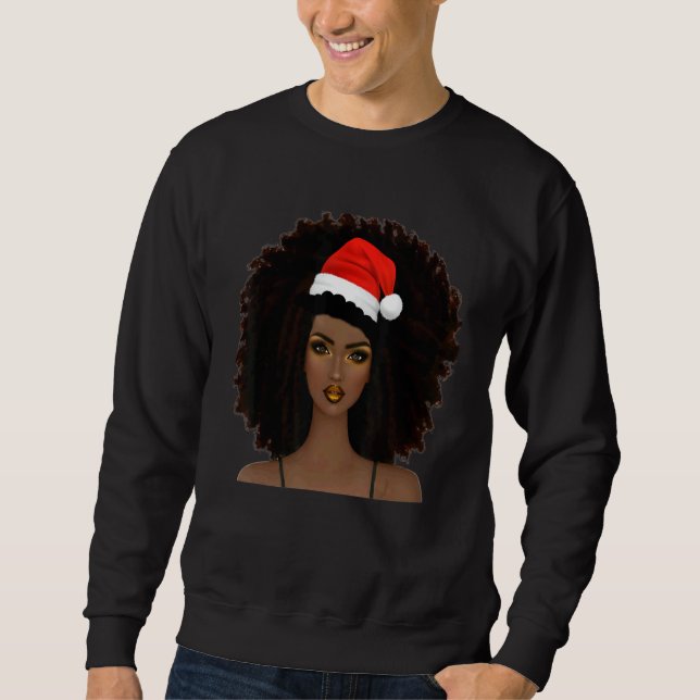 Moletom Merry Christmas Afro African Woman Beautiful Black (Frente)