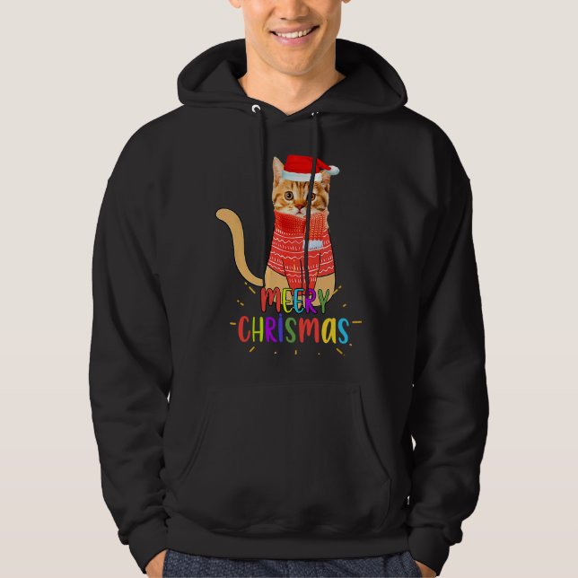 Moletom Merry Christmas Cute Cat Christmas For Lovers (Frente)