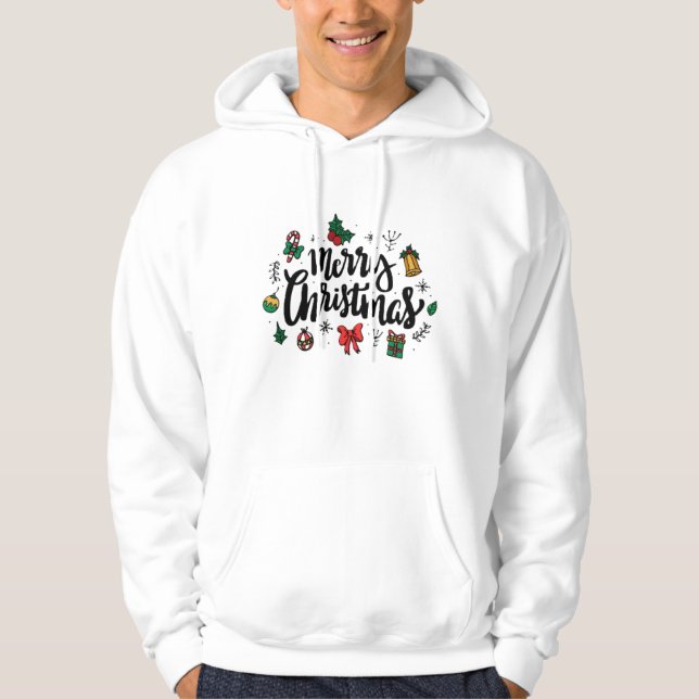 Moletom Merry Christmas White Hoodie (Frente)