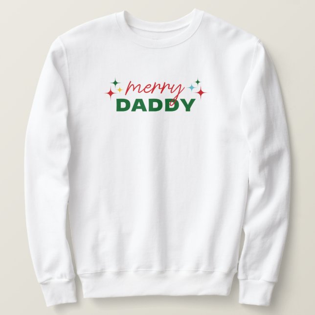 Moletom Merry Daddy Cute Colorful Script Christmas (Frente do Design)