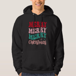 Moletom Merry Merry Merry Christmas Retro