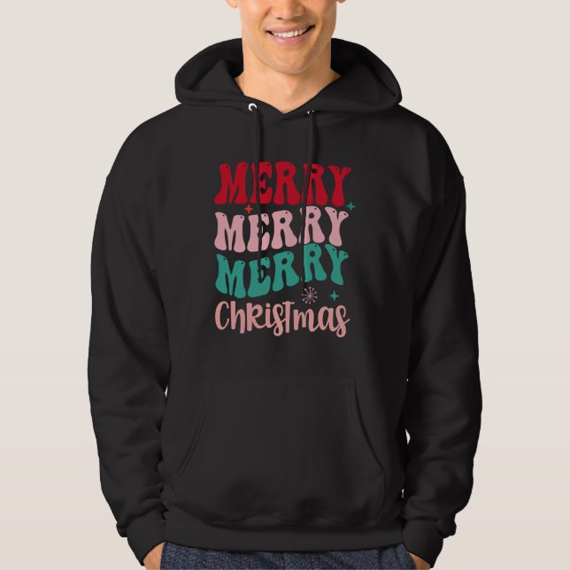 Moletom Merry Merry Merry Christmas Retro (Frente)