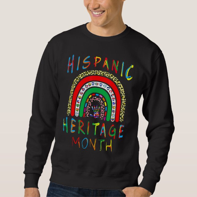 Moletom Mês Nacional da Herança Hispana Arco-íris Todos Co (Frente)