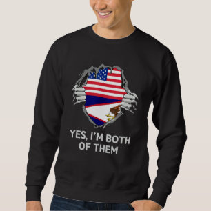Moletom Metade americano metade samoano americano EUA amer