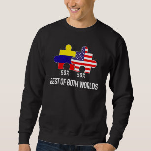Moletom Metade Bandeira Americana Metade Colombiana Mapa C