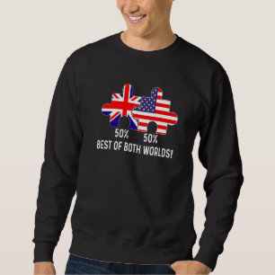 Moletom Metade do mapa americano de bandeira britânica com
