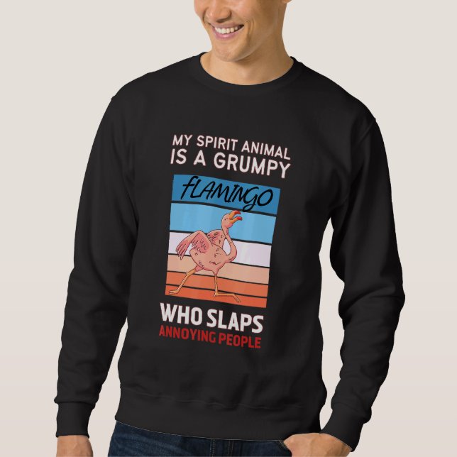 Moletom Meu Animal Espírito É Grumpy Flamingo Flamingo Fla (Frente)