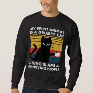 Moletom Meu Animal Espiritual É Um Gato Negro Grumado, Gat