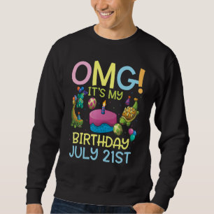 Moletom Meu aniversário é dia 21 de julho rua feliz para m