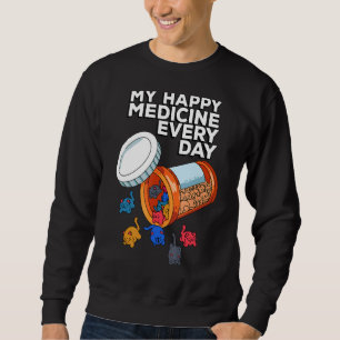 Moletom Meu Feliz Medicamento Todo Dia Pílula Animais Cat 