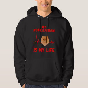 Moletom Meu Pomeraniano É Minha Vida Pulso Texto Vermelho
