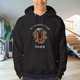 Moletom Meu terapeuta tem pinças de cachorro foto de preto