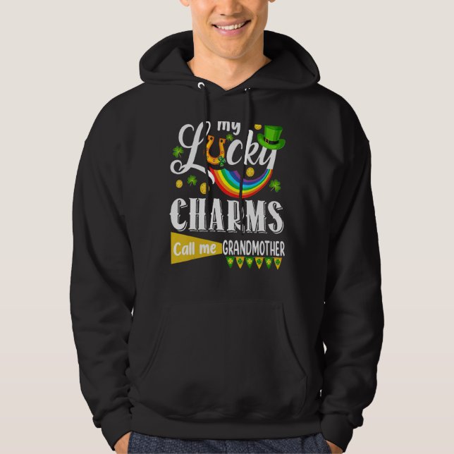 Moletom Meus Charmes Sortudos Me Chamam De Avó St Patricks (Frente)