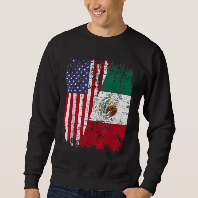 Moletom MEXICAN ROOTS Half American Flag MÉXICO (Frente)