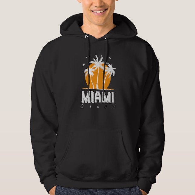 Moletom Miami Beach Surfing Palm Trees Beach Vacation Nati (Frente)