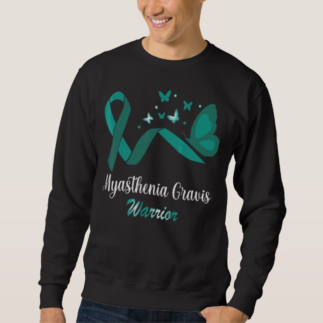 Moletom Miastenia Gravis Warrior Butterfly Teal Ribbon Su (Frente)