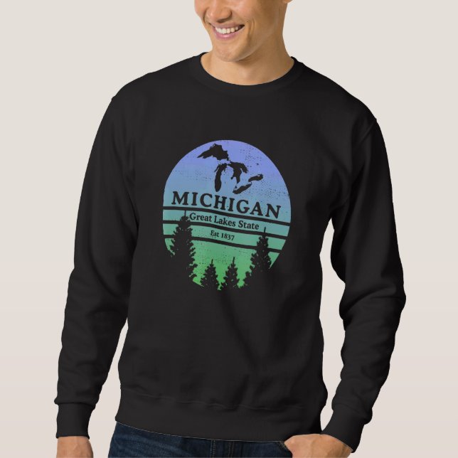 Moletom Michigan Excelente Lake Silhouette Souveni (Frente)