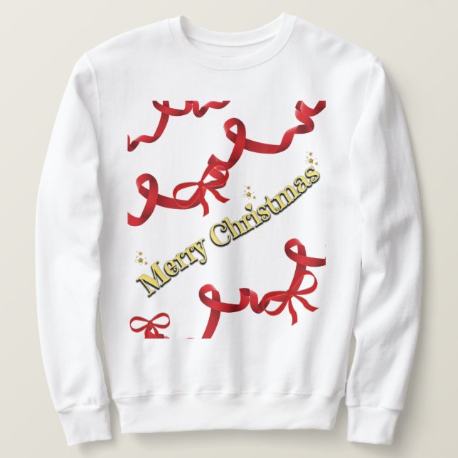 Moletom Mikitiez gothmas ribbon redwhite candycane x'mas (Frente do Design)