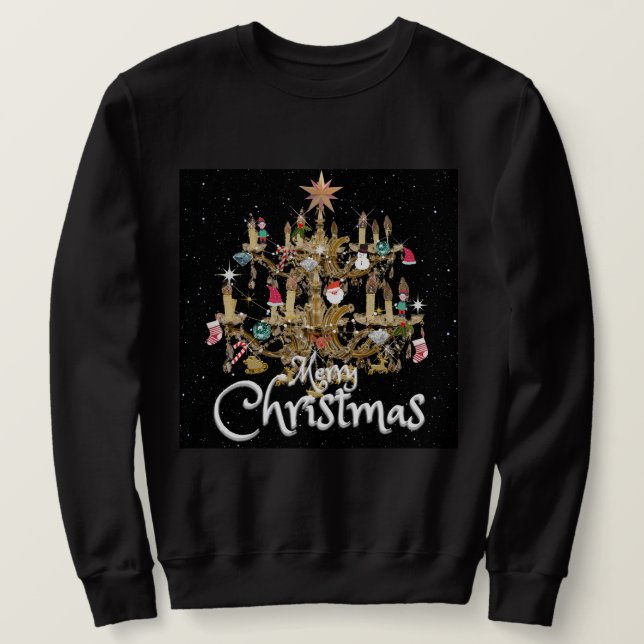 Moletom Mikitiez natal clássico branco luz jollyholly (Frente do Design)