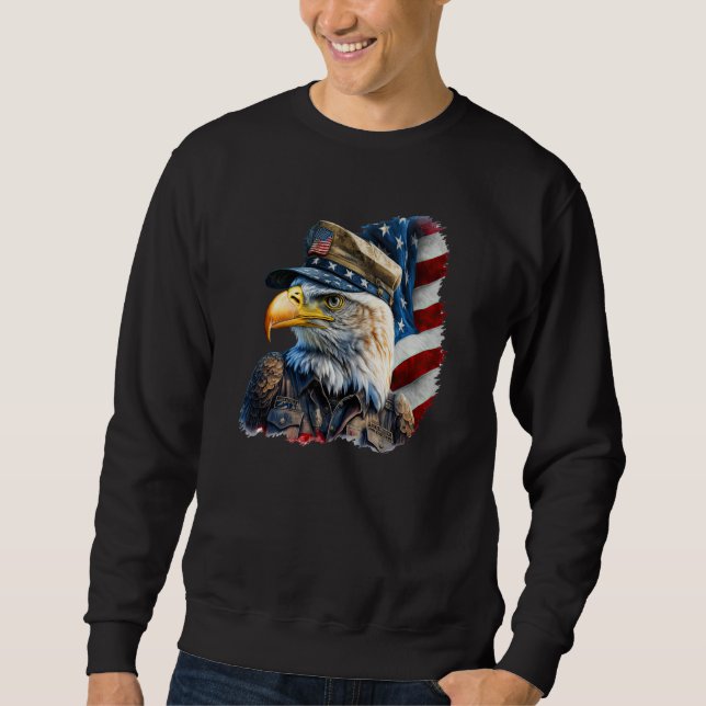 Moletom Military Veteran Patriotic American Flag  26 (Frente)
