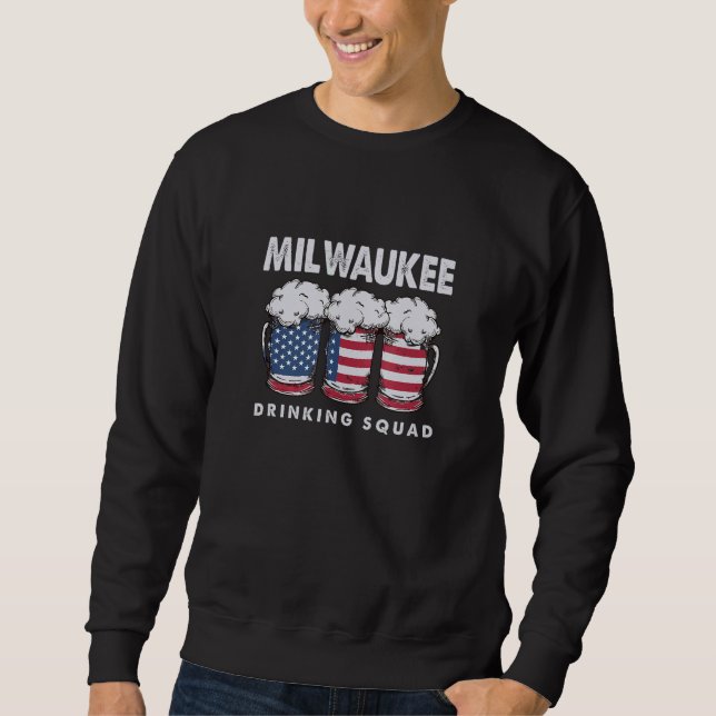Moletom Milwaukee Bebendo Squad Wisconsin Alcoholic Wi Dr. (Frente)