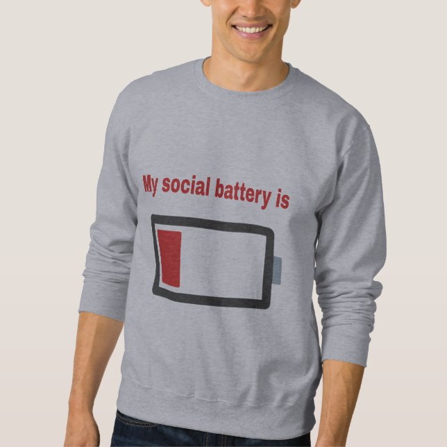 MOLETOM MINHA BATERIA SOCIAL ESTÁ BAIXA (Frente)