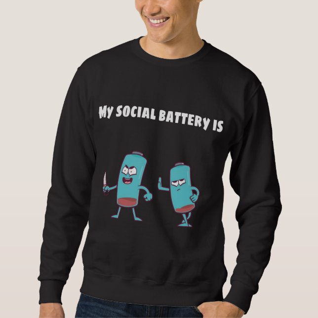MOLETOM MINHA BATERIA SOCIAL ESTÁ BAIXA (Frente)