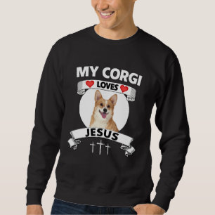 Moletom Minha Corgi Ama Jesus Família Cristã Cachorro Galê