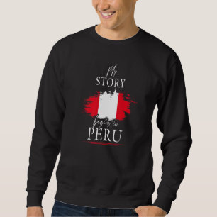 Moletom Minha História Começa No Peru Bandeira Futebol Per