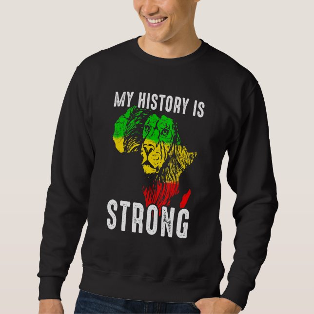 Moletom Minha História É História Negra Forte Mapa African (Frente)
