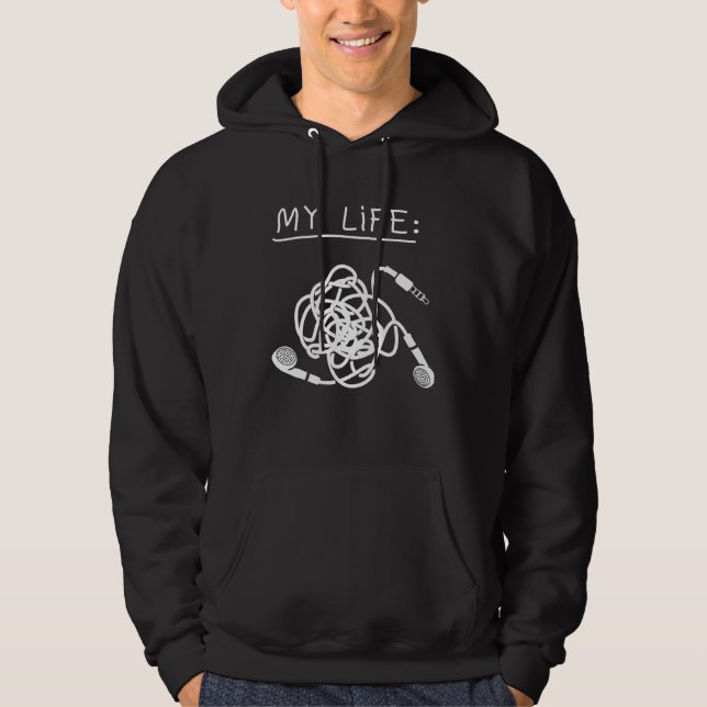 Moletom Minha Vida É Como Um Fones De Ouvido Desorganizado (Frente)