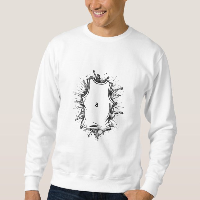 Moletom Minimalist Basketball Line Art Sweatshirt (Frente)