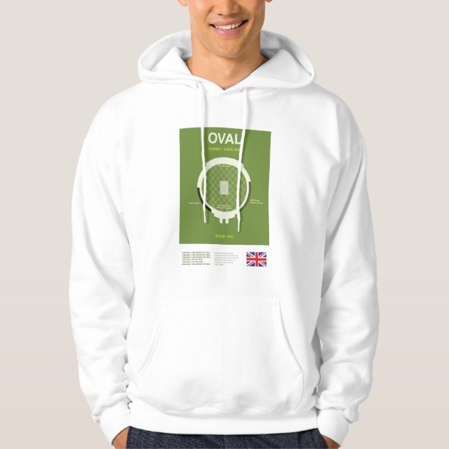 Moletom Minimalist Oval Cricket Ground Line Print Hoodie (Frente)