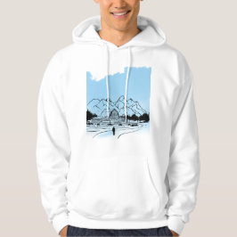 Moletom Minimalist Winter Mountain Adventure Hoodie - Snow