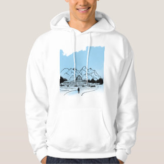 Moletom Minimalist Winter Mountain Adventure Hoodie - Snow