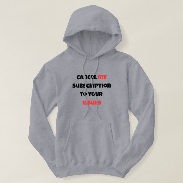Moletom Minimalista Sarcástico,Cinza - Cancelar Me (Frente do Design)