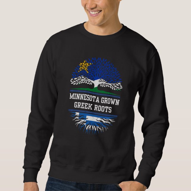 Moletom Minnesota Cresceu com Grécia de Raízes Gregas (Frente)