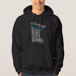 Moletom Minnesota Estado Nativo Mn Mapa Mandala EUA Améric