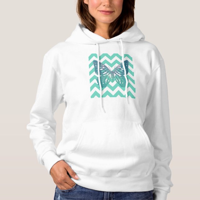 Moletom Mint Chevron Butterfly (Frente)