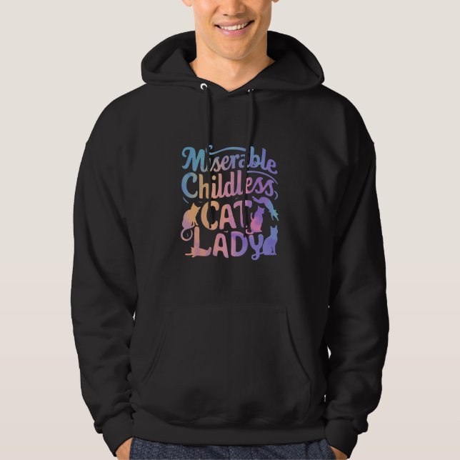 Moletom Miserável Mulher Sem Filhos e com Gatos (Frente)