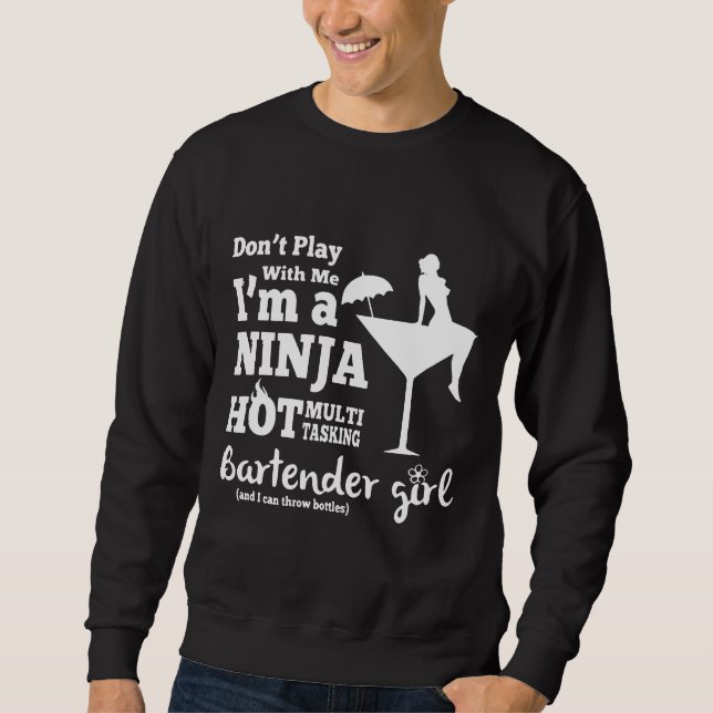 Moletom Mistura Preta-Cortada Superior do Barman (Frente)