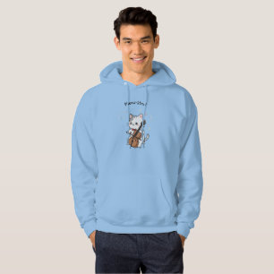 Moletom Moda Masculina de Violoncelista Gato Fofo Músico