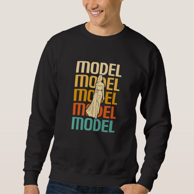 Moletom Modelagem de Modelo Clássico Vintage Retro (Frente)