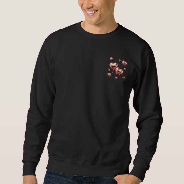 Moletom Moderno Design de Amor Romântico para o Dia dos Na (Frente)