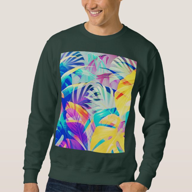 Moletom Moderno Floral Abstrato Cor Pastel (Frente)