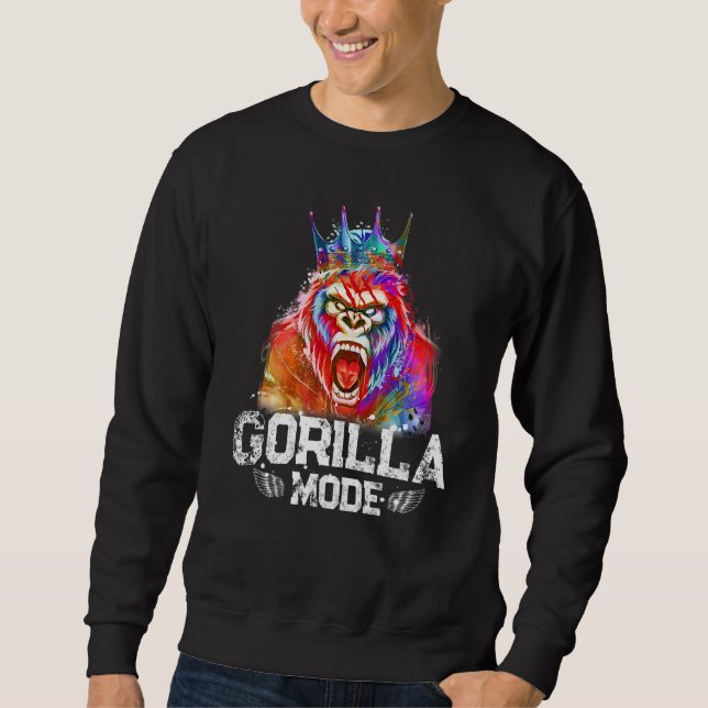 Moletom Modo Gorilla King Beast Workout Gym Motivation Aju (Frente)